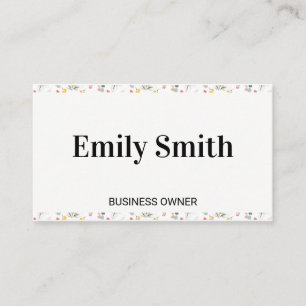 Elegant Floral Elements Border Visitekaartje