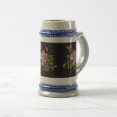 Elegant Floral Embroidery Pattern Black Background Bierpul (Voorkant rechts)