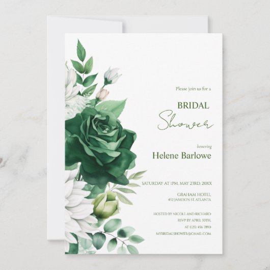 Elegant Floral Emerald Green Boho Vrijgezellenfees Kaart (Voorkant)