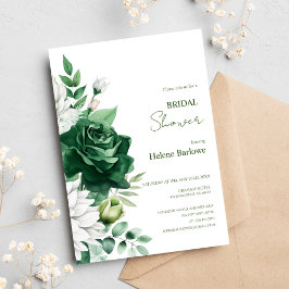Elegant Floral Emerald Green Boho Vrijgezellenfees Kaart
