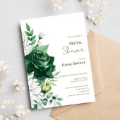 Elegant Floral Emerald Green Boho Vrijgezellenfees Kaart