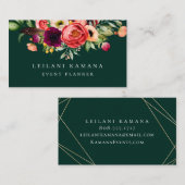 Elegant Floral Emerald Visitekaartje (Voorkant / Achterkant)