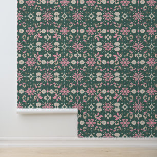 Elegant Floral en Blad Motief Patroon Behang