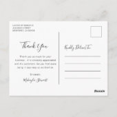 Elegant Floral en Greenery Business Hartelijk dank Briefkaart (Achterkant)