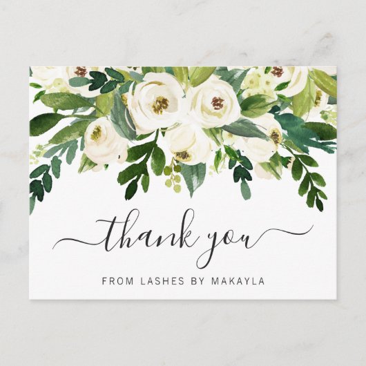 Elegant Floral en Greenery Business Hartelijk dank Briefkaart (Voorkant)