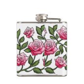 Elegant Floral en Monogram Heupfles (Achterkant)