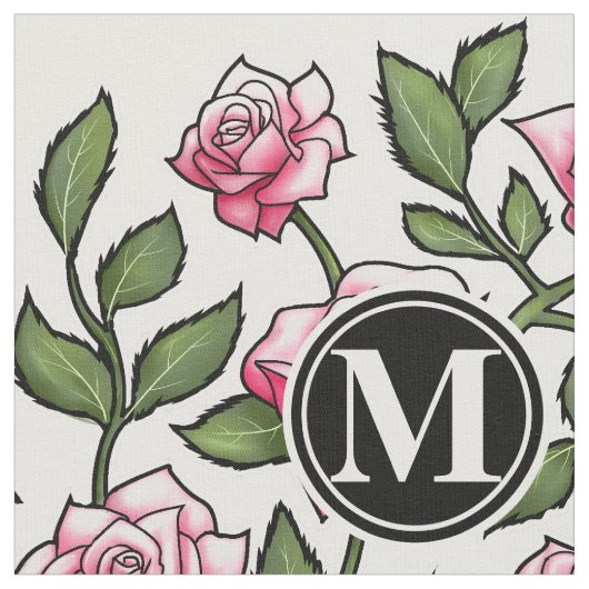 Elegant Floral en Monogram Stof (Close Up)