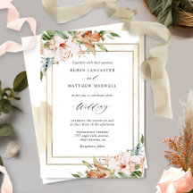 Elegant Floral en Terracotta Waterverf Wedding I