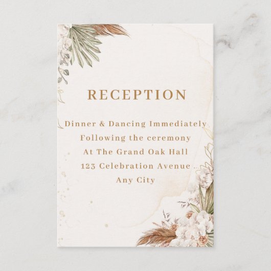 Elegant Floral Enclosure Card  Informatiekaartje (Voorkant)