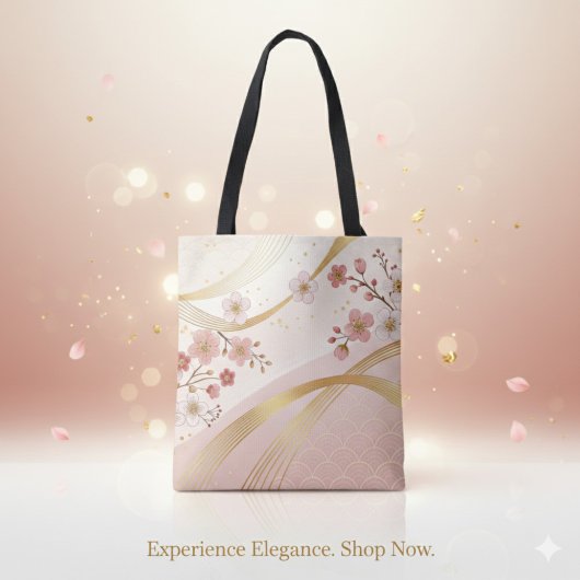 Elegant Floral Energy Flow Full-Print Tote Bag