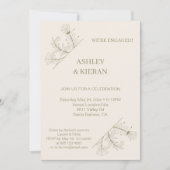 Elegant Floral Engagement Party Kaart (Voorkant)