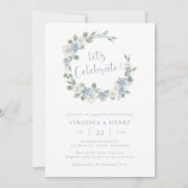 Elegant Floral Engagement Party Kaart (Voorkant)