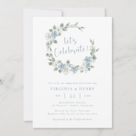 Elegant Floral Engagement Party Kaart