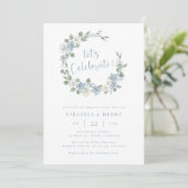 Elegant Floral Engagement Party Kaart (Staand voorkant)