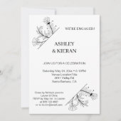 Elegant Floral Engagement Party Kaart (Voorkant)