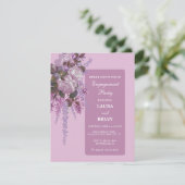 Elegant Floral Engagement Party Kaart (Staand voorkant)