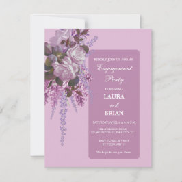 Elegant Floral Engagement Party Kaart