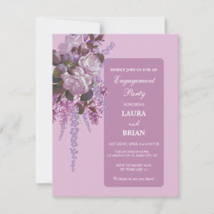 Elegant Floral Engagement Party Kaart