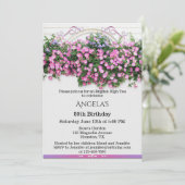 Elegant Floral English Birthday Party Invitation Kaart (Staand voorkant)