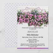 Elegant Floral English Birthday Party Invitation Kaart (Voorkant / Achterkant)
