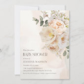 Elegant Floral Eucalyptus Baby shower Kaart (Voorkant)