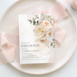 Elegant Floral Eucalyptus Baby shower Kaart