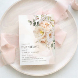 Elegant Floral Eucalyptus Baby shower Kaart