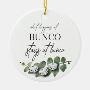 Elegant Floral Eucalyptus Dice Bunco Keramisch Ornament