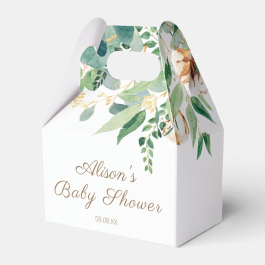 Elegant Floral Eucalyptus Greenery Baby shower Bedankdoosjes (Voorkant Zijde)