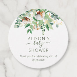 Elegant Floral Eucalyptus Greenery Baby shower Bedankjes Labels
