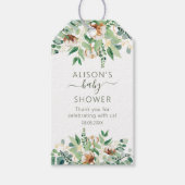 Elegant Floral Eucalyptus Greenery Baby shower Cadeaulabel (Voorkant)