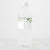 Elegant Floral Eucalyptus Greenery Baby shower Waterfles Etiket (Achterkant)