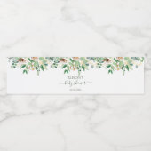Elegant Floral Eucalyptus Greenery Baby shower Waterfles Etiket (Enkel label)