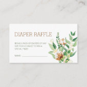 Elegant Floral Eucalyptus Greenery Diaper Raffle Informatiekaartje (Voorkant)