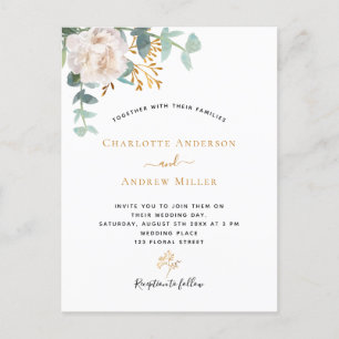 Elegant floral eucalyptus greenery modern bruiloft briefkaart