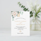 Elegant floral eucalyptus greenery modern bruiloft briefkaart (Staand voorkant)