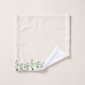 Elegant Floral Eucalyptus Off White Bad Handdoek (Wasdoekje)