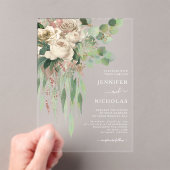 Elegant Floral Eucalyptus Wedding Acryl Uitnodigingen (Insitu (Draagbaar))