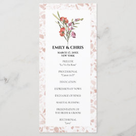 Elegant Floral Eucalyptus Wedding Ceremony Programmakaart