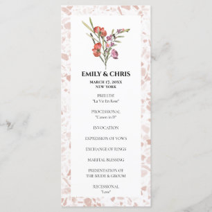 Elegant Floral Eucalyptus Wedding Ceremony Programmakaart