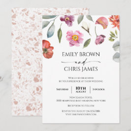 Elegant Floral Eucalyptus Wedding Kaart
