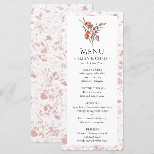 Elegant Floral Eucalyptus Wedding Menu (Voorkant / Achterkant)