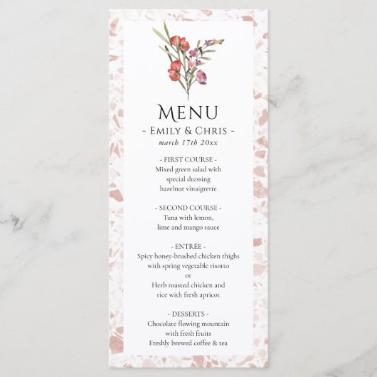Elegant Floral Eucalyptus Wedding Menu (Voorkant)