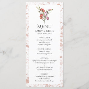 Elegant Floral Eucalyptus Wedding Menu