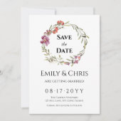 Elegant Floral Eucalyptus Wedding Save the Date (Voorkant)
