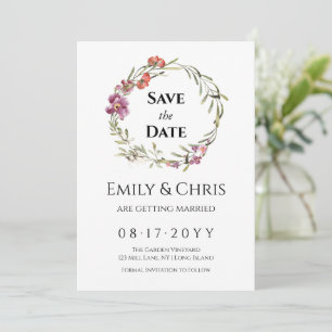 Elegant Floral Eucalyptus Wedding Save the Date