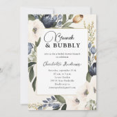 Elegant, Floral, Eukalyptus-Brautparty Kaart (Voorkant)