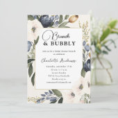 Elegant, Floral, Eukalyptus-Brautparty Kaart (Staand voorkant)