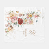 Elegant Floral Fairy Garden Monogram Girl Nursery Fleece Deken (Voorkant (Horizontaal))