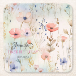 Elegant Floral Fairy Party Onderzetter